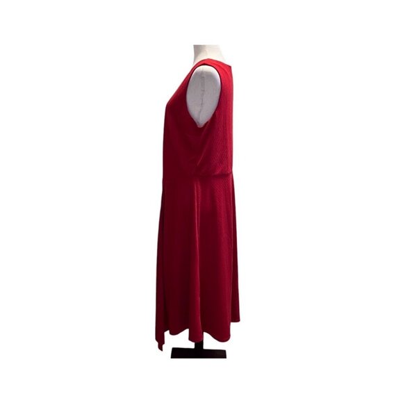 Soft Surroundings Womens Red Sleeveless Textured Fit and Flare Midi Dress LARGE - Picture 2 of 11
